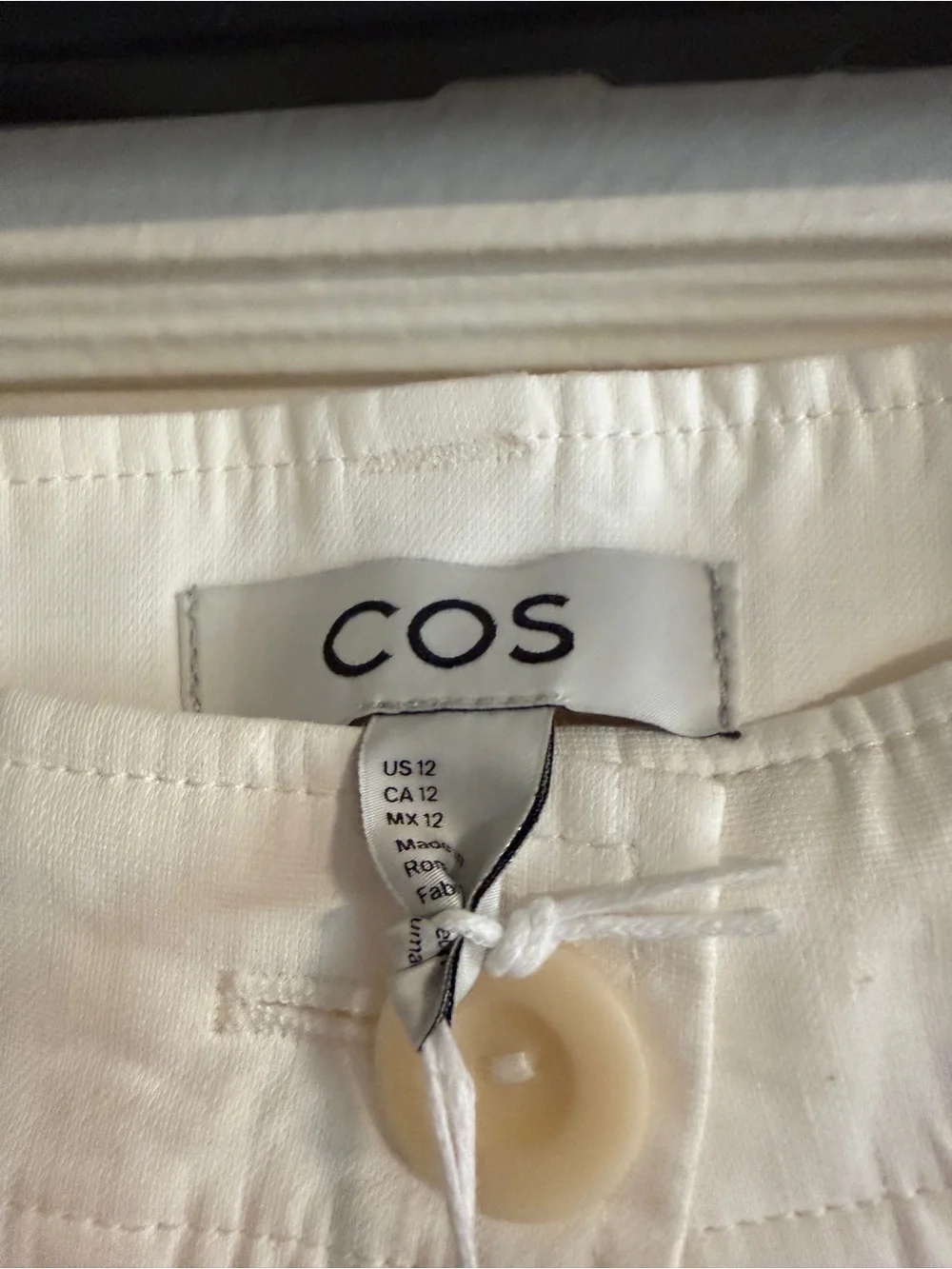 COS Cream-White Wide Leg Trousers
